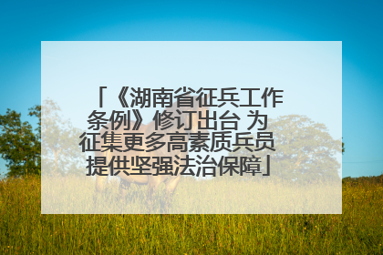 《湖南省征兵工作条例》修订出台 为征集更多高素质兵员提供坚强法治保障