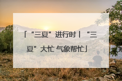 “三夏”进行时丨“三夏”大忙 气象帮忙