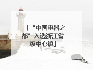 “中国电器之都”入选浙江省级中心镇