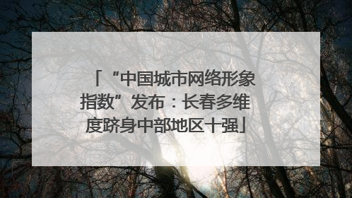“中国城市网络形象指数”发布：长春多维度跻身中部地区十强