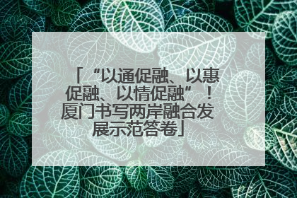 “以通促融、以惠促融、以情促融”！厦门书写两岸融合发展示范答卷