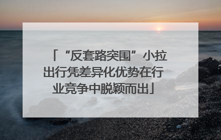 “反套路突围”小拉出行凭差异化优势在行业竞争中脱颖而出