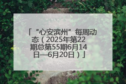 “心安滨州”每周动态（2025年第22期总第55期6月14日—6月20日）
