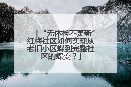 “无体检不更新”红梅社区如何实现从老旧小区蝶到完整社区的蝶变？