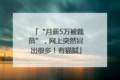 “月薪5万被裁员”，网上突然冒出很多！有猫腻