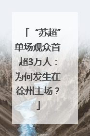 “苏超”单场观众首超3万人：为何发生在徐州主场？