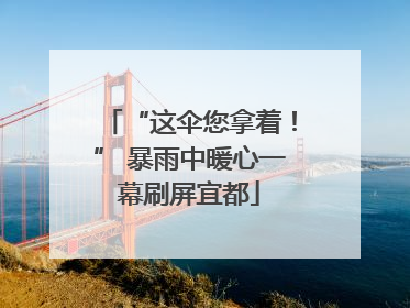 “这伞您拿着！” 暴雨中暖心一幕刷屏宜都