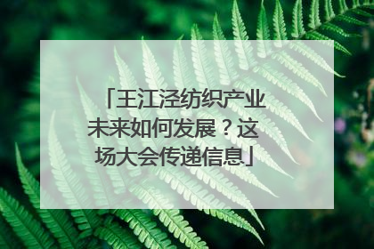 王江泾纺织产业未来如何发展？这场大会传递信息