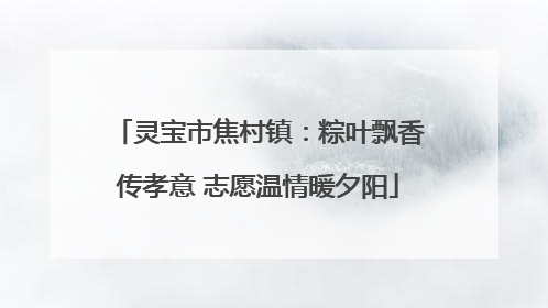 灵宝市焦村镇：粽叶飘香传孝意 志愿温情暖夕阳