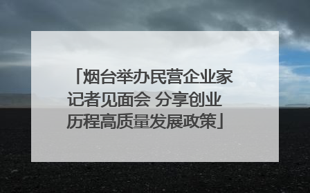 烟台举办民营企业家记者见面会 分享创业历程高质量发展政策