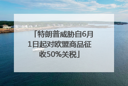 特朗普威胁自6月1日起对欧盟商品征收50%关税