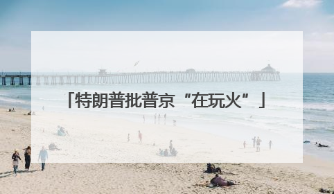 特朗普批普京“在玩火”