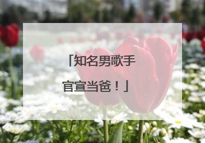 知名男歌手官宣当爸！