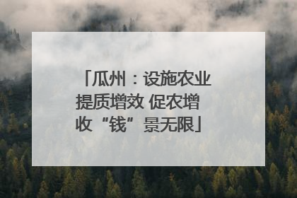 瓜州：设施农业提质增效 促农增收“钱”景无限