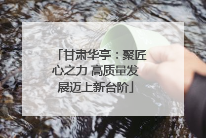 甘肃华亭：聚匠心之力 高质量发展迈上新台阶