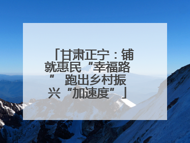 甘肃正宁：铺就惠民“幸福路” 跑出乡村振兴“加速度”