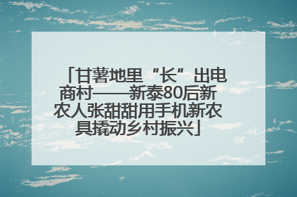 甘薯地里“长”出电商村——新泰80后新农人张甜甜用手机新农具撬动乡村振兴