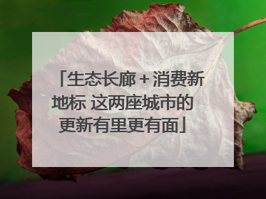 生态长廊＋消费新地标 这两座城市的更新有里更有面