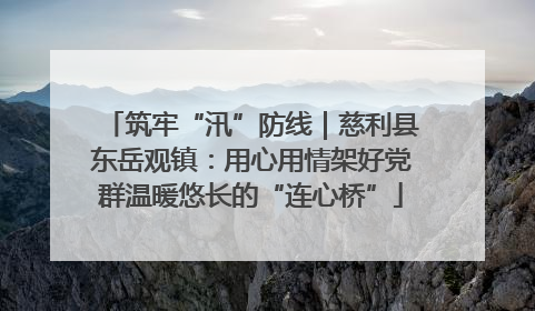 筑牢“汛”防线｜慈利县东岳观镇：用心用情架好党群温暖悠长的“连心桥”