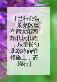 禁行公告！莱芜区嬴牟西大街西起北坛北路，东至长勺北路路面维修施工，请绕行