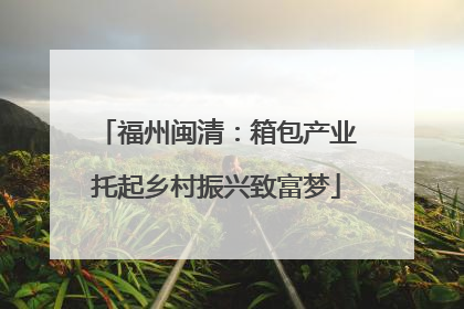 福州闽清:箱包产业托起乡村振兴致富梦