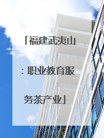 福建武夷山：职业教育服务茶产业