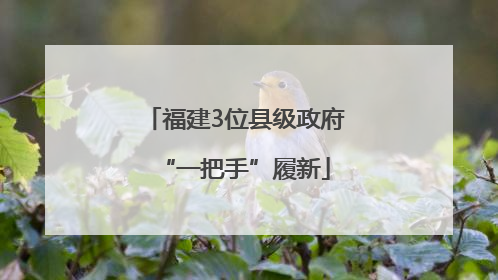 福建3位县级政府“一把手”履新