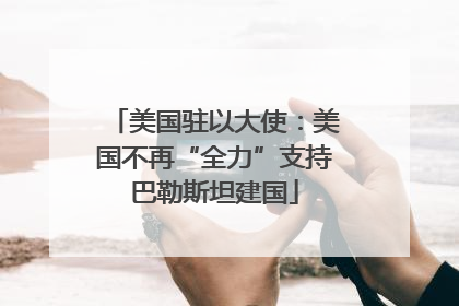 美国驻以大使：美国不再“全力”支持巴勒斯坦建国