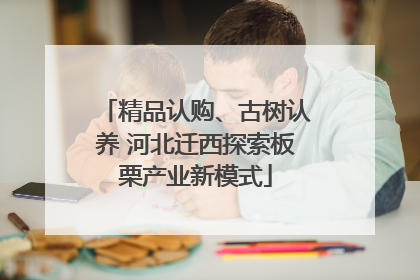精品认购、古树认养 河北迁西探索板栗产业新模式