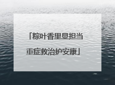 粽叶香里显担当 重症救治护安康