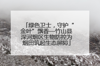 绿色卫士，守护“金叶”飘香—竹山县深河烟区生物防控为烟田筑起生态屏障