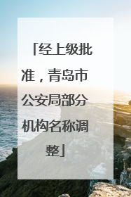 经上级批准，青岛市公安局部分机构名称调整