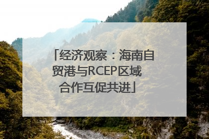 经济观察：海南自贸港与RCEP区域合作互促共进