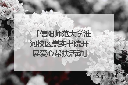 信阳师范大学淮河校区崇实书院开展爱心帮扶活动