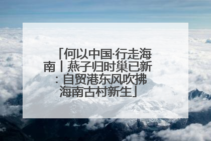 何以中国·行走海南丨燕子归时巢已新：自贸港东风吹拂 海南古村新生
