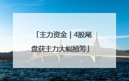 主力资金｜4股尾盘获主力大幅抢筹