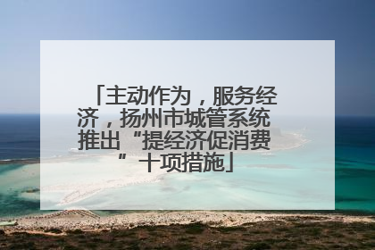 主动作为，服务经济，扬州市城管系统推出“提经济促消费”十项措施