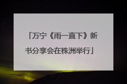 万宁《雨一直下》新书分享会在株洲举行