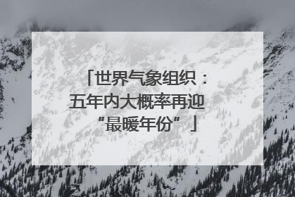 世界气象组织：五年内大概率再迎“最暖年份”
