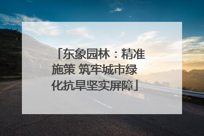 东象园林：精准施策 筑牢城市绿化抗旱坚实屏障