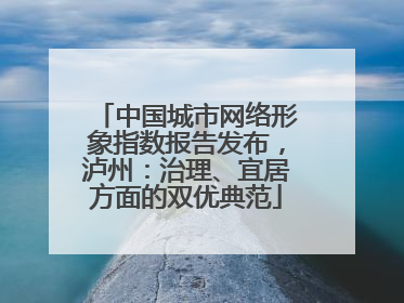 中国城市网络形象指数报告发布，泸州：治理、宜居方面的双优典范