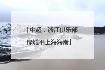 中超：浙江俱乐部绿城平上海海港