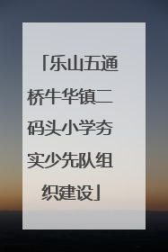 乐山五通桥牛华镇二码头小学夯实少先队组织建设