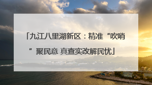 九江八里湖新区：精准“吹哨”聚民意 真查实改解民忧