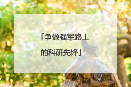 争做强军路上的科研先锋