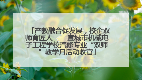 产教融合促发展，校企双师育匠人——宣城市机械电子工程学校汽修专业“双师”教学月活动收官