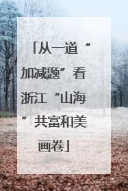 从一道“加减题”看浙江“山海”共富和美画卷