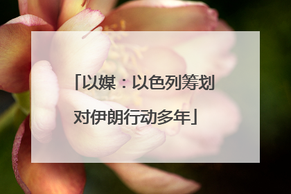 以媒：以色列筹划对伊朗行动多年