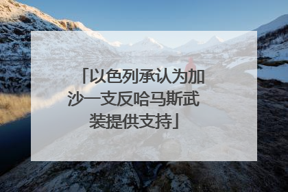 以色列承认为加沙一支反哈马斯武装提供支持
