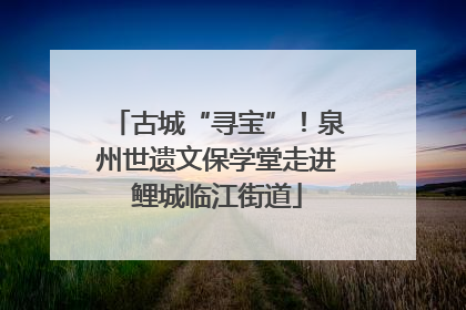 古城“寻宝”！泉州世遗文保学堂走进鲤城临江街道